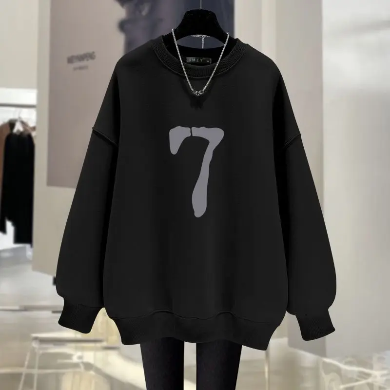 Autumn New Fashion Y2k Letter Printed Pullovers Women Clothing O-neck Long Sleeve Sweatshirts Vintage Loose Casual Hoodies