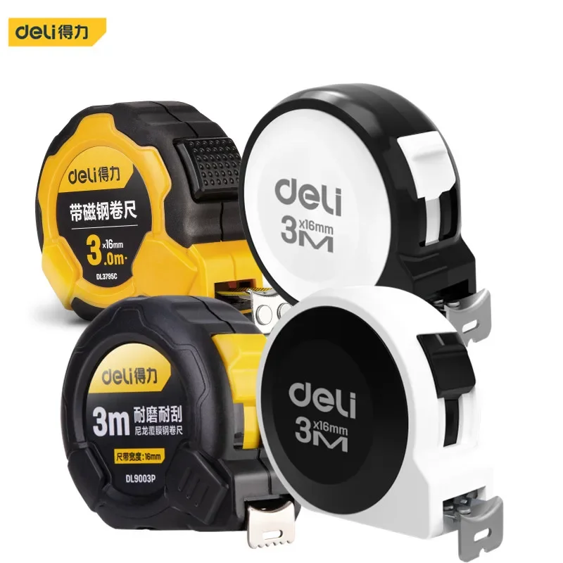 Fita Métrica de Aço Deli-métrica Régua Medição de Distância Régua do Medidor Ferramentas de Medição Métrica 2m 3m 5m pc