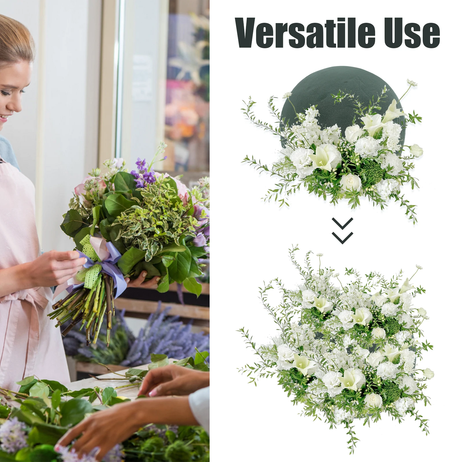 

2pcs 15Cm Round Floral Spheres Water Absorbing For Wedding Centerpiece Party Decoration Diy Flower Arrangement Tool Craft Foam