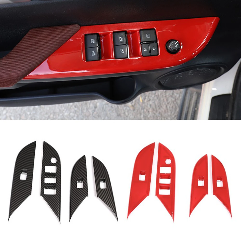 

ABS Car Door Armrest Window Switch Panel Cover Trim For Toyota Hilux 2015-2021 Door window button cover Car Interior Accessories