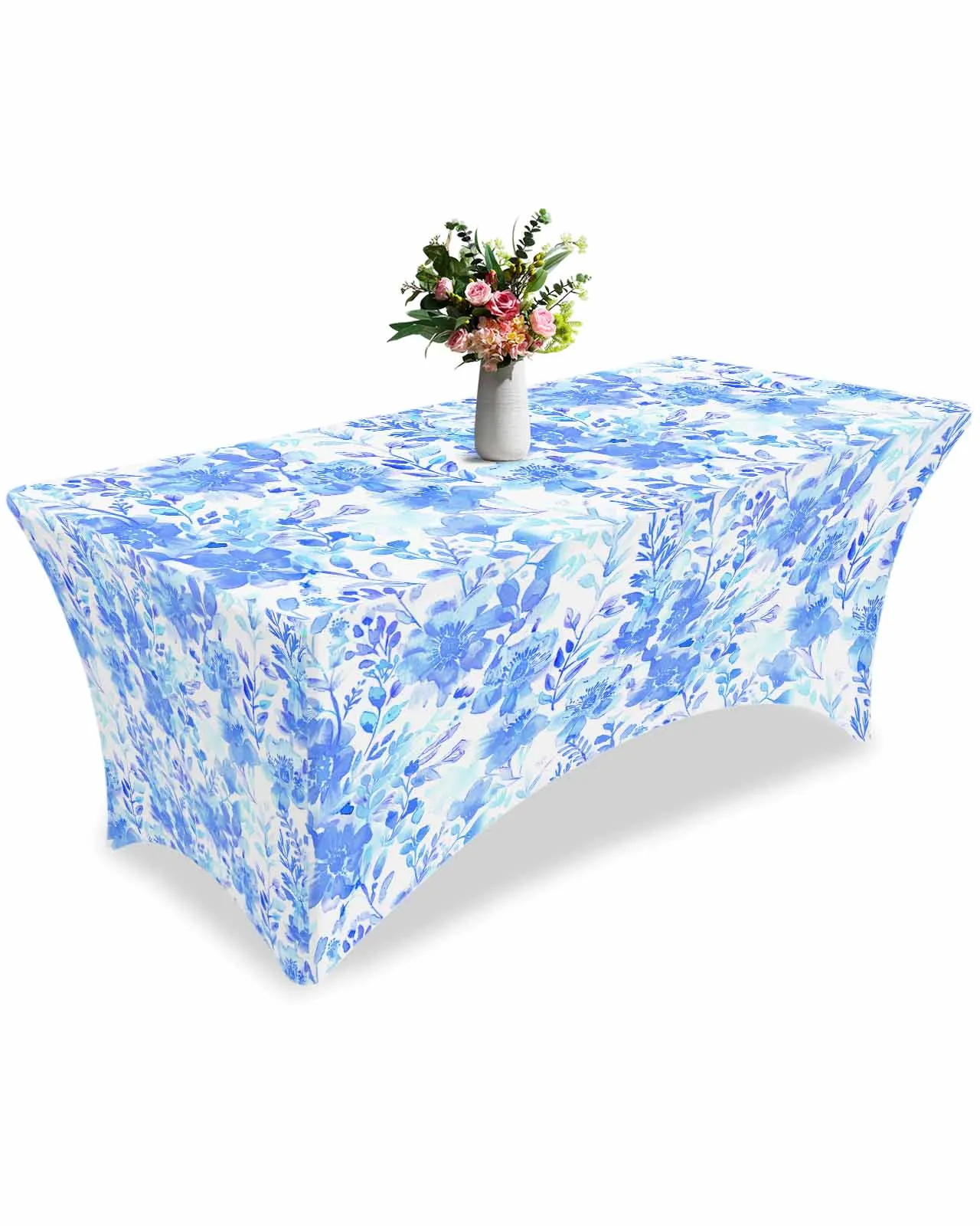 

Flowers And Plants High Stretch Tablecloth Wedding Party Decor Elastic Print Table Cover Outdoor Table Cloth