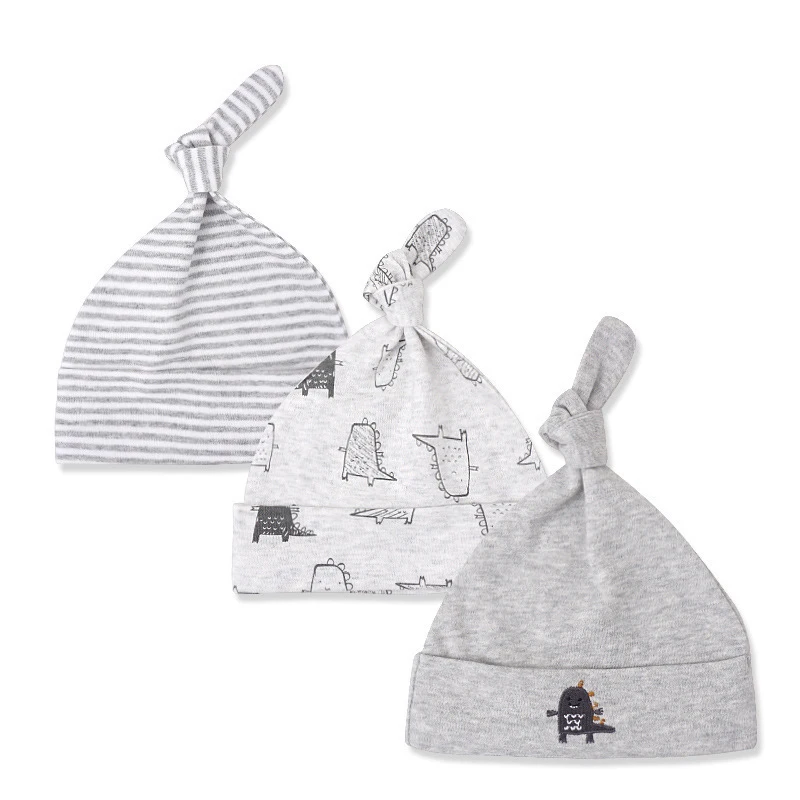 3pcs Autumn Winter Nowborn Baby Boy or  Girl Fetal Cap Cotton Hat Fashion And Sweet Lovely Carton At home Or Outdoor 0-6M