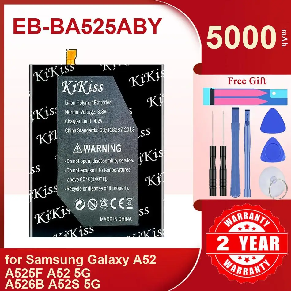 

Аккумулятор Kikiss 5000Mah EB-BA525ABY для Samsung Galaxy A52 A525F 5G A526B A52S