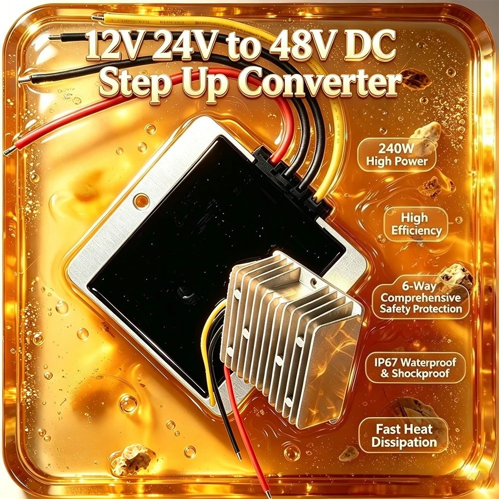 12V 24V to 48V DC Step Up Converter (Input 9-30V) Boost Voltage Transformer (5A 240W)