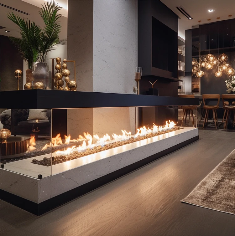 Modern Freestanding Bio Ethanol Fireplace Metal Heater Clean Burning Indoor Apartment/Hotel Insert Installation PANSEE PEIN-24 view 6