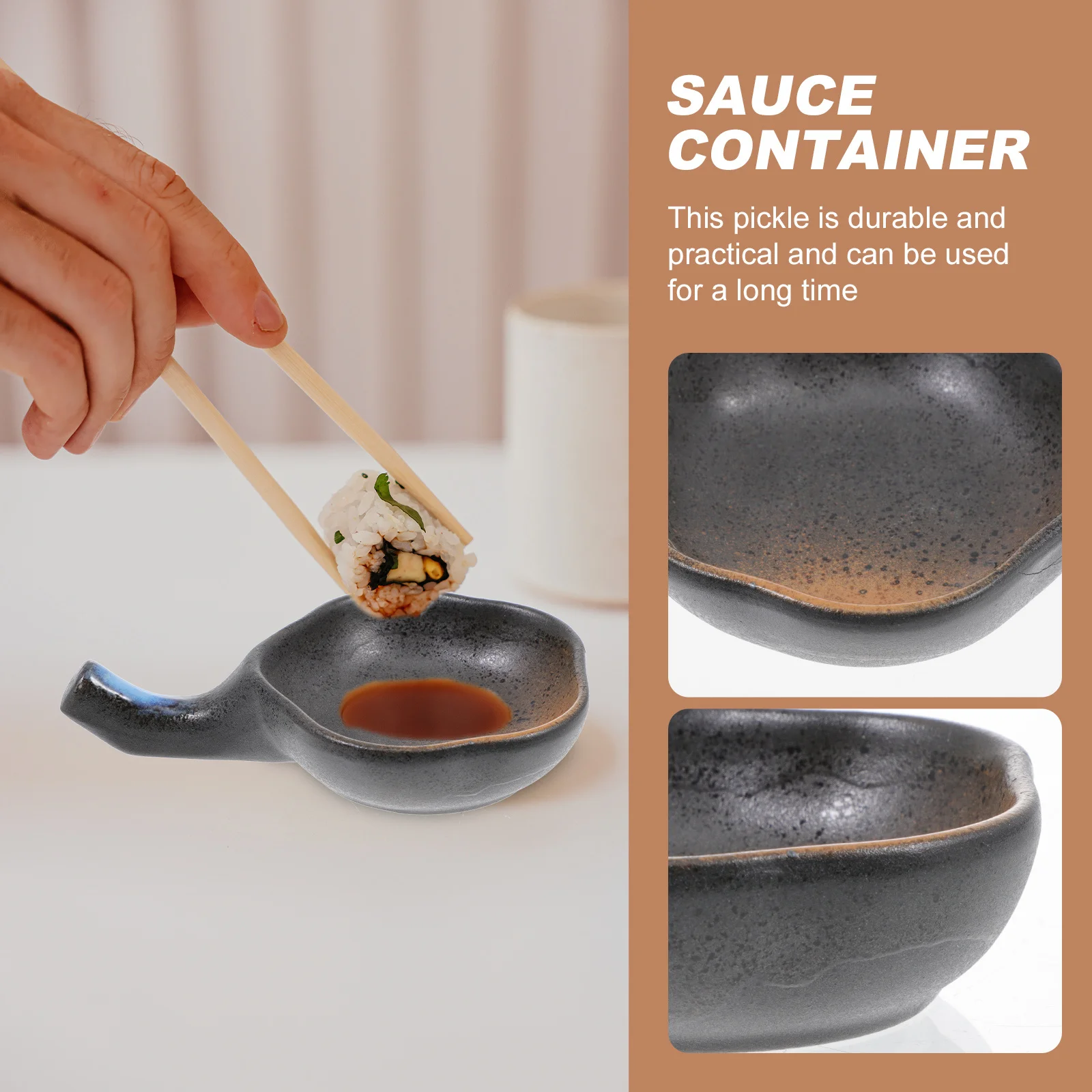 

1Pcs Practical Ceramic Sauce Plate Dip Serving Dish Chopstick Rest Kitchen Seasoning Dish Chopstick Rest Sauce Container