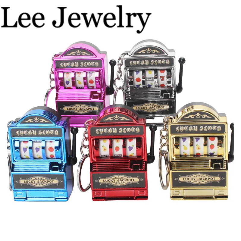 1pcs Spin Fruit Slot Machine Keychain Lucky Charm Jackpot Keychains Mini Casino Pendant Bag Charm Novelty Gifts For Kids Adults