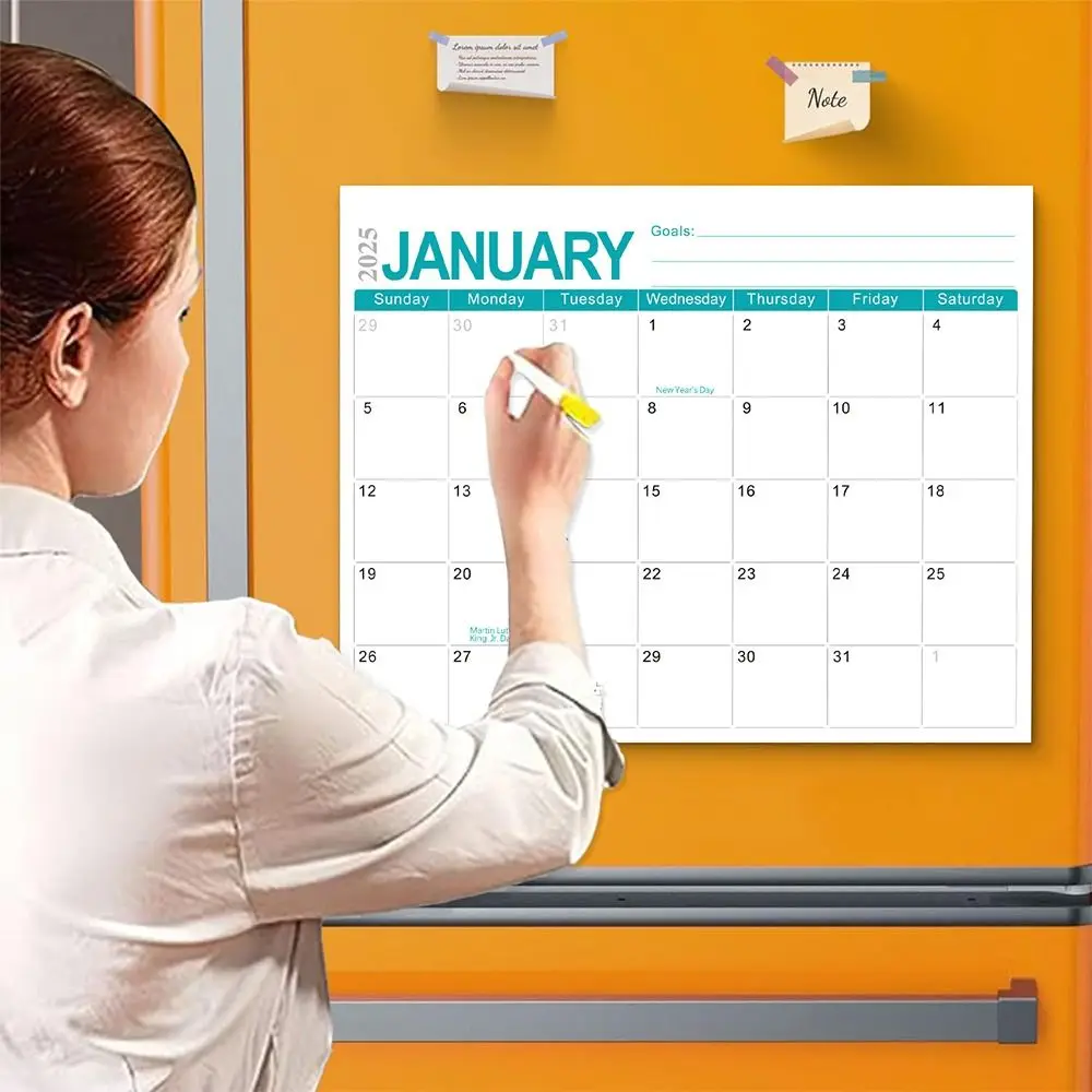 New 2024-2025 Magnetic Calendar 18-Month Monthly Planner Refrigerator Magnet Calendar Year Planning Calendar Home Office