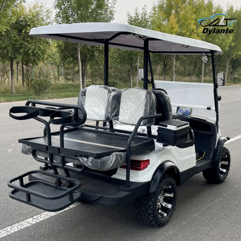 عربة جولف كهربائية ذات تصميم احترافي مخصص بشعار ملون مناسبة للدورة المخصصة مكونة من 4 مقاعد للصيد على الطرق الوعرة #5