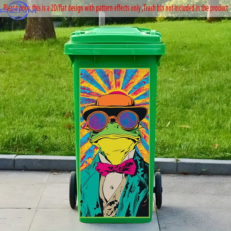 2D Flat Printing] 1pc 2D Pattern Printed Kitchen Trash Can Sticker XCm 