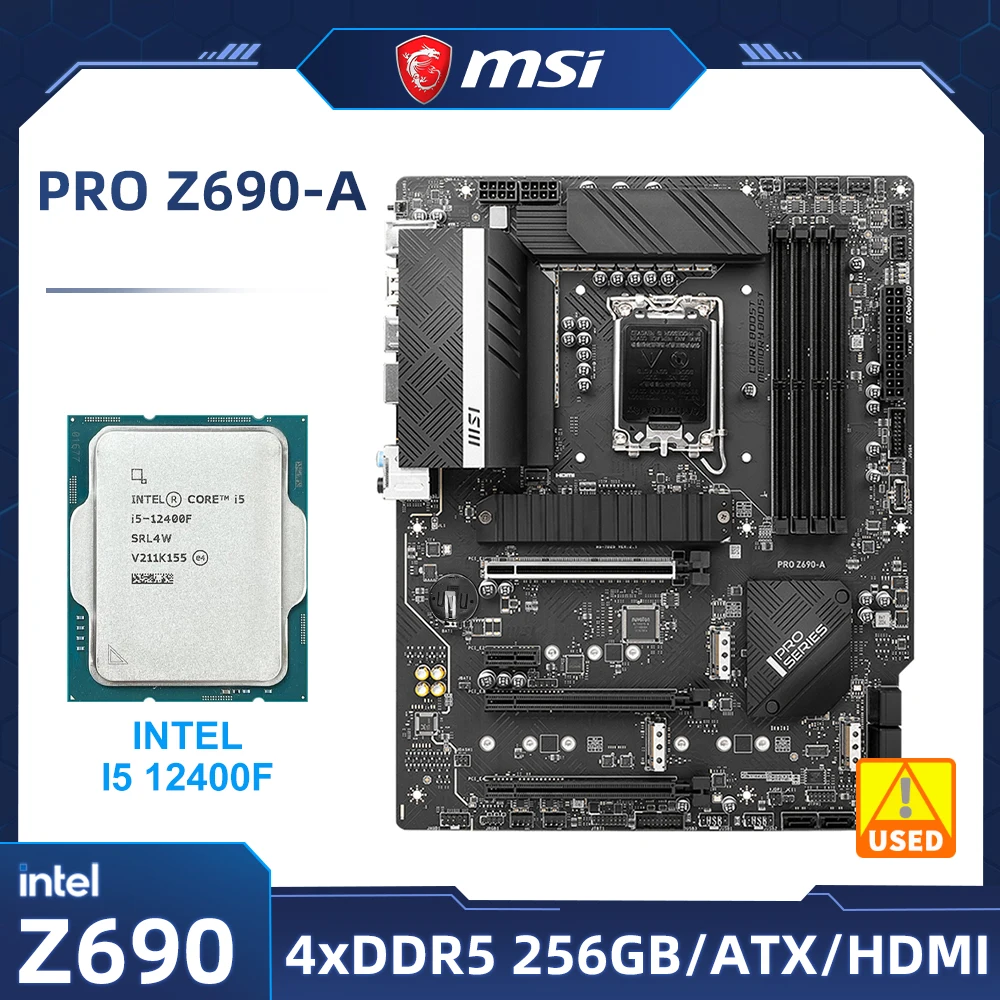 인텔 Z690 마더보드, i5-12400F CPU MSI PRO Z690-A 마더보드 소켓, LGA1700 지지대 DDR4 128GB 14490F CPU M.2 ATX 