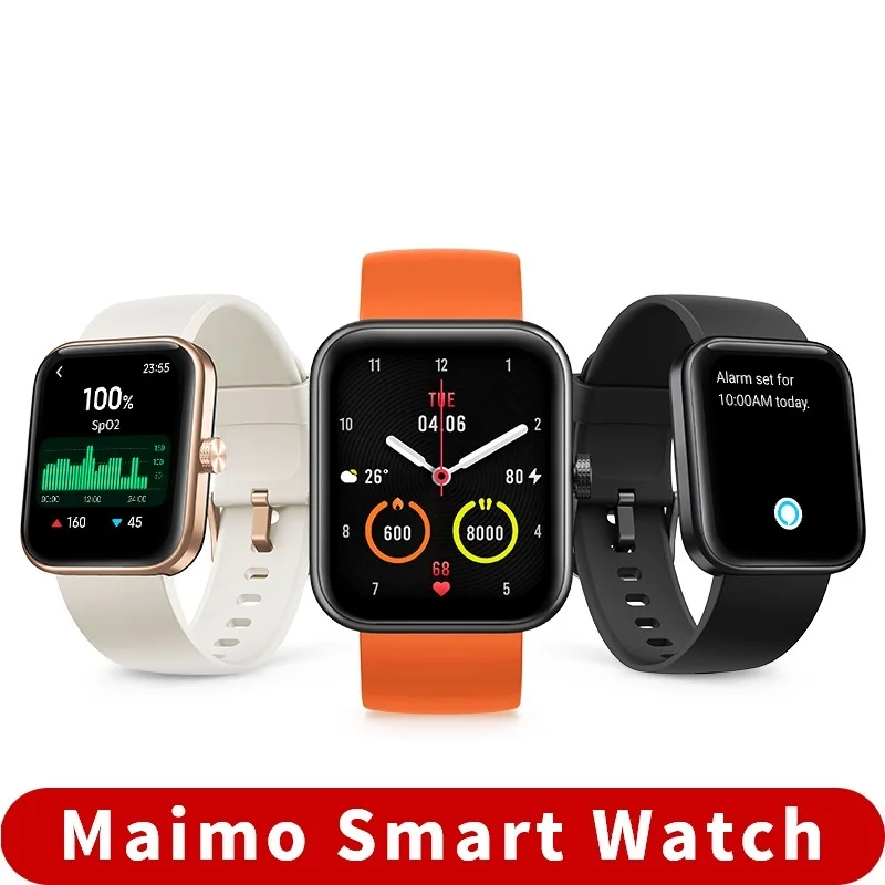 

New Global Version 70mai Maimo Watch Alexa Voice Blood Oxygen Heart Rate 1.69" 5ATM Waterproof Smartwatch For Xiaomi Mi