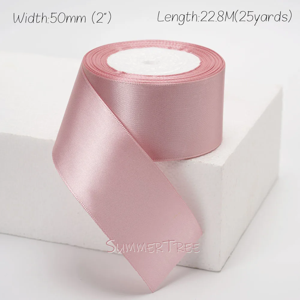 Zartrosa Seidensatinband 25 Yards 22,8 Meter 6mm 10mm 15mm 25mm 38mm 50mm Hautfarbenes Rosa für Handgemachte DIY Geschenkverpackung Dekoration – Detail 14