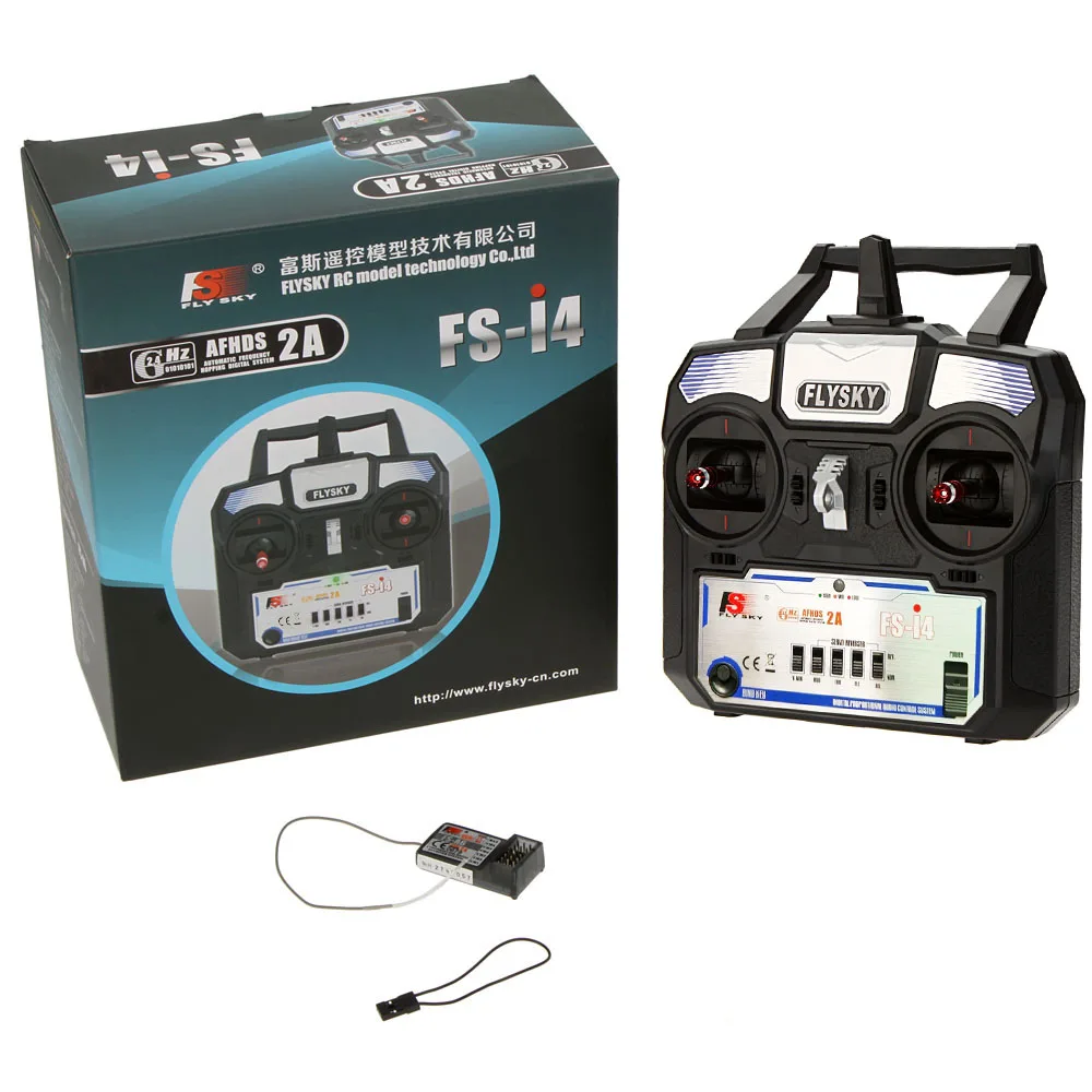 Flysky FS-i4 AFHDS 2A 2.4GHz 4CH Radio System Transmitter for RC Helicopter Glider with FS-A6 Receiver