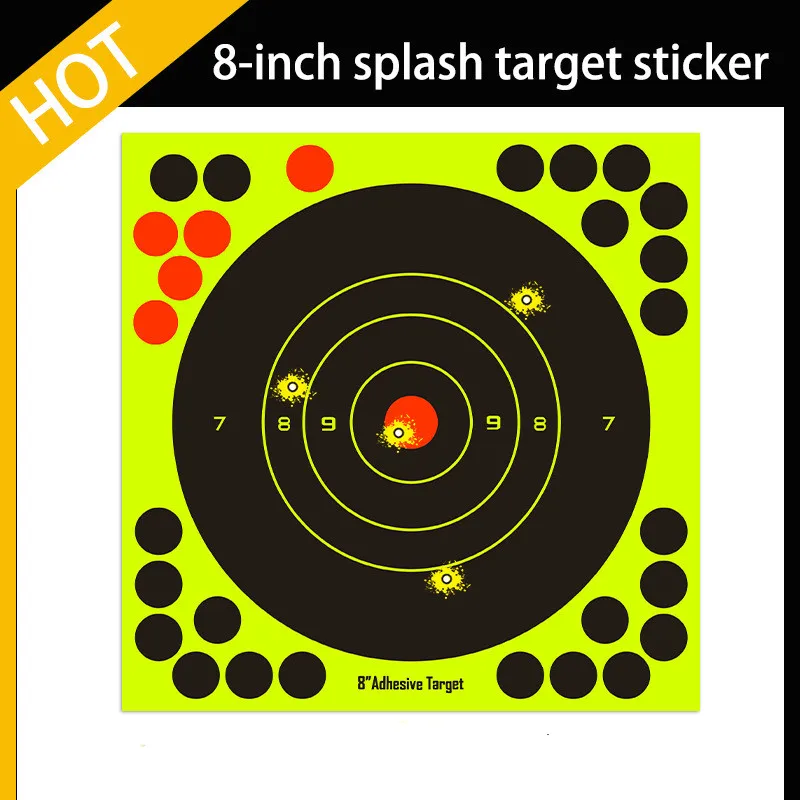 10/20/30 Pcs/Lot Target Stickers 8x8 inch Adhesive Reactive Self Stick Shooting Targets Splatter Paper for Shooting Training