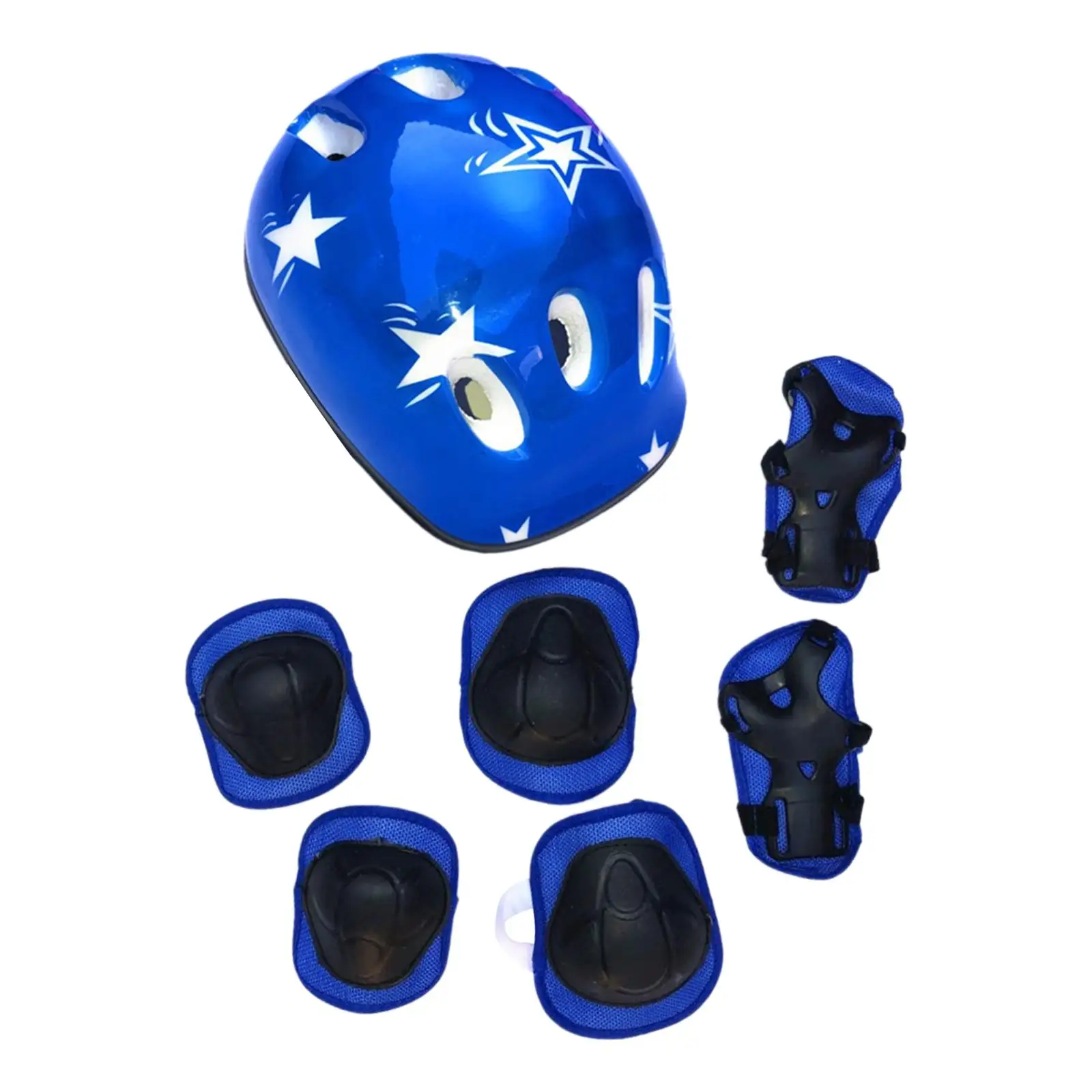 

7 Pieces/Set Bike Helmet Cap Teens Skateboard Helmet for Skateboard Skating