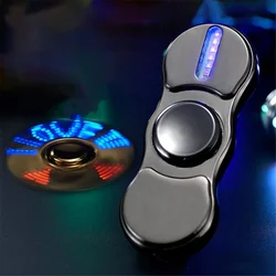 Hand Spinner USB Electric Lighter  LED Strips Finger Spinner Plasma Arc Lighters Metal Windproof Tungsten Turbo Pulsed Lighter