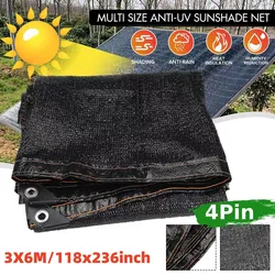 3x6M 4Pin Outdoor Garden Sun Shade Net Camping Plants Greenhouse Terrace Sunshade UV Protection Sunscreen Sun Shade