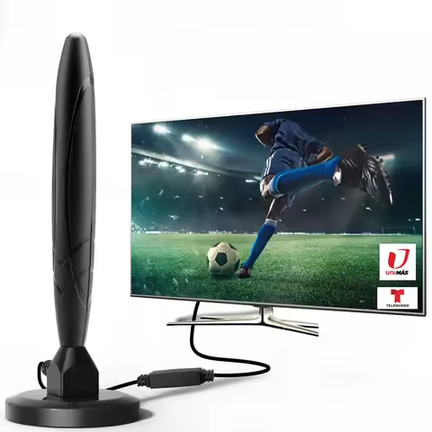 고성능 실내 디지털 HD TV 안테나 5600 마일 장거리 신호 부스터 4K 1080P 무료 보기 ATSC/DVB-T/ISDB