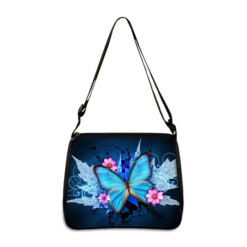 Beautiful Butterfly Print Handbag Women Canvas Shoulder Bag Lady Clutch Adjustable Underarm Cross Bag Shopping Bags Gift