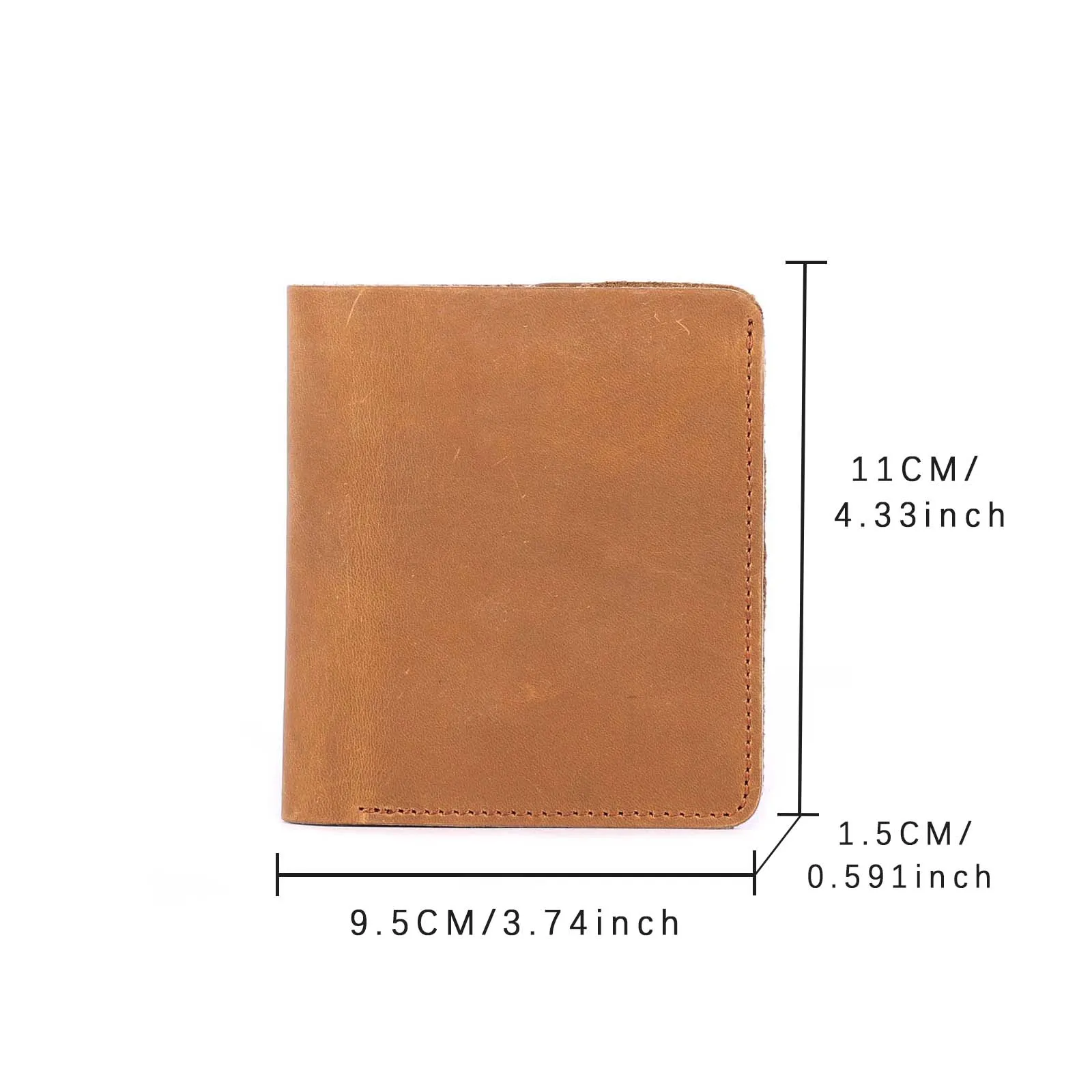 S.WORKER Vintage Kurze Geldbörse aus Vollnarbenleder für Herren, Taschenbrieftasche, Kartenhalter, Bargeldtasche – Detail 3