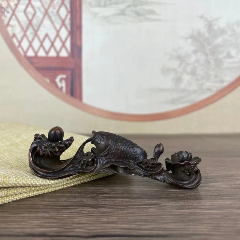 

Antique Copper Yearly Fish Lotus Fish Carp Fish Lotus Ruyi Creative Study Pen Holder Tea Table Tea Pet Living Room Ornament