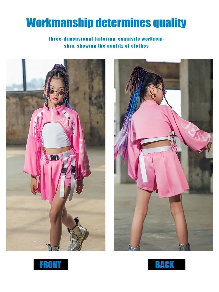 

Stage Girls' Fashionable Outfit Jazz Dance Performance Suit Kids Hip-hop Fashion Costume Cool Children's Runway Wear