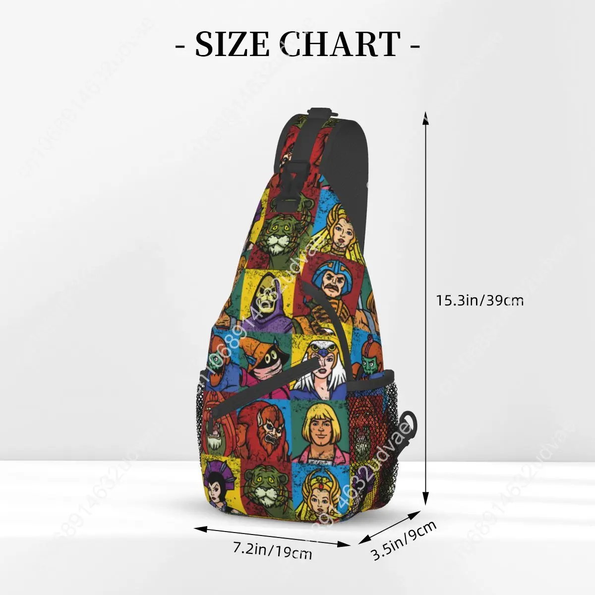 He-Man And Friends Crossbody Sling Bag Small Chest Bag Masters of the Universe Shoulder Backpack Daypack Hiking Travel Sports
