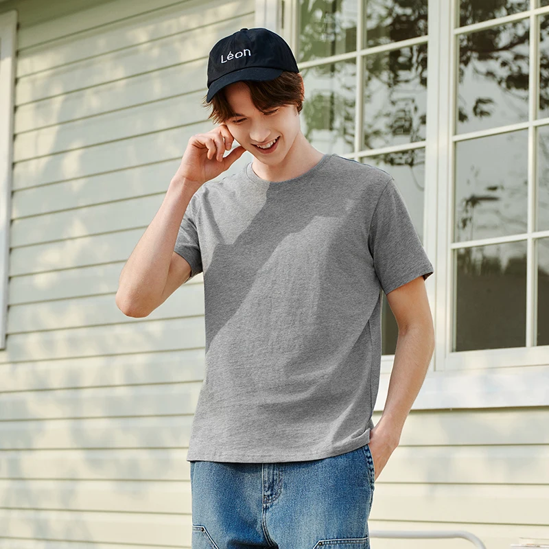 Semir Short Sleeve T-Shirt Men Pure Cotton Bottoming Shirt 2025 New Spring Solid Color Inner Layer Top Versatile White T-Shirt image 5