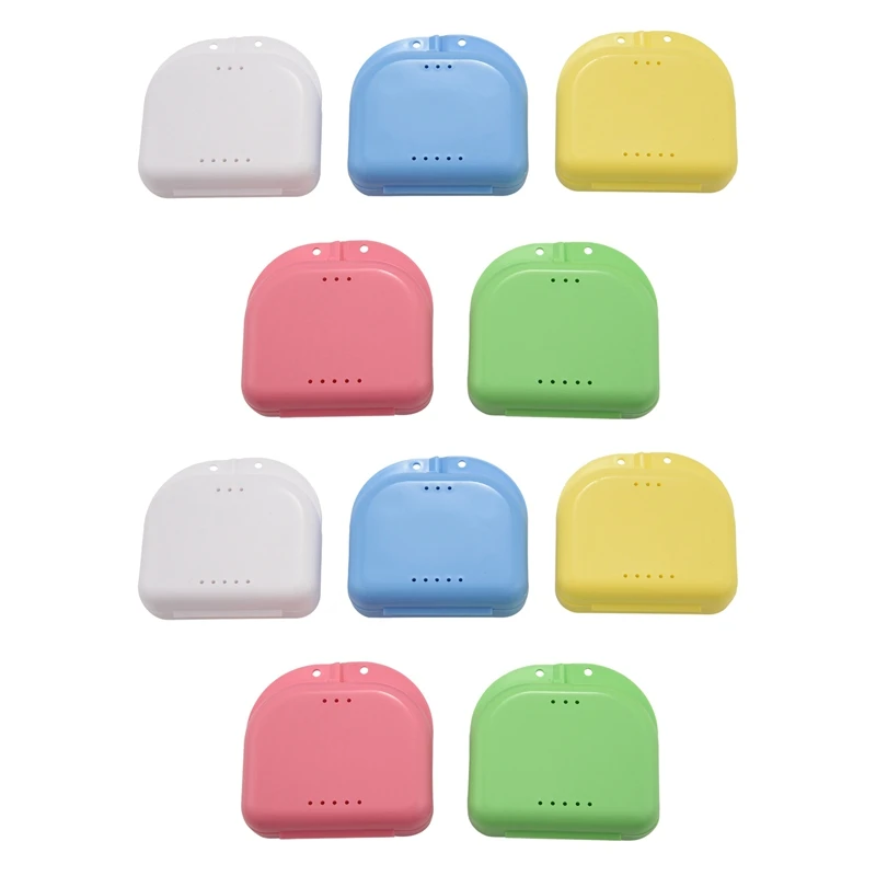 

Retainer Case 10Pcs Mouth Guard Case Orthodontic Retainer Box Denture Storage Container