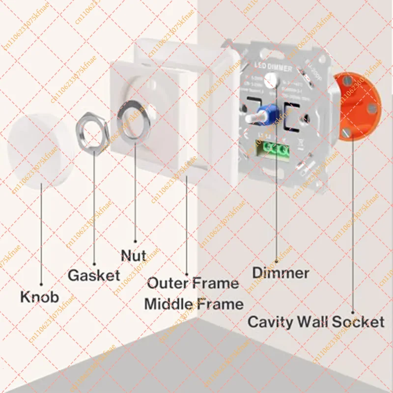 5200W LED Dimmer Switch (230V), Compatible for Jaeger, GIRA & Legrand