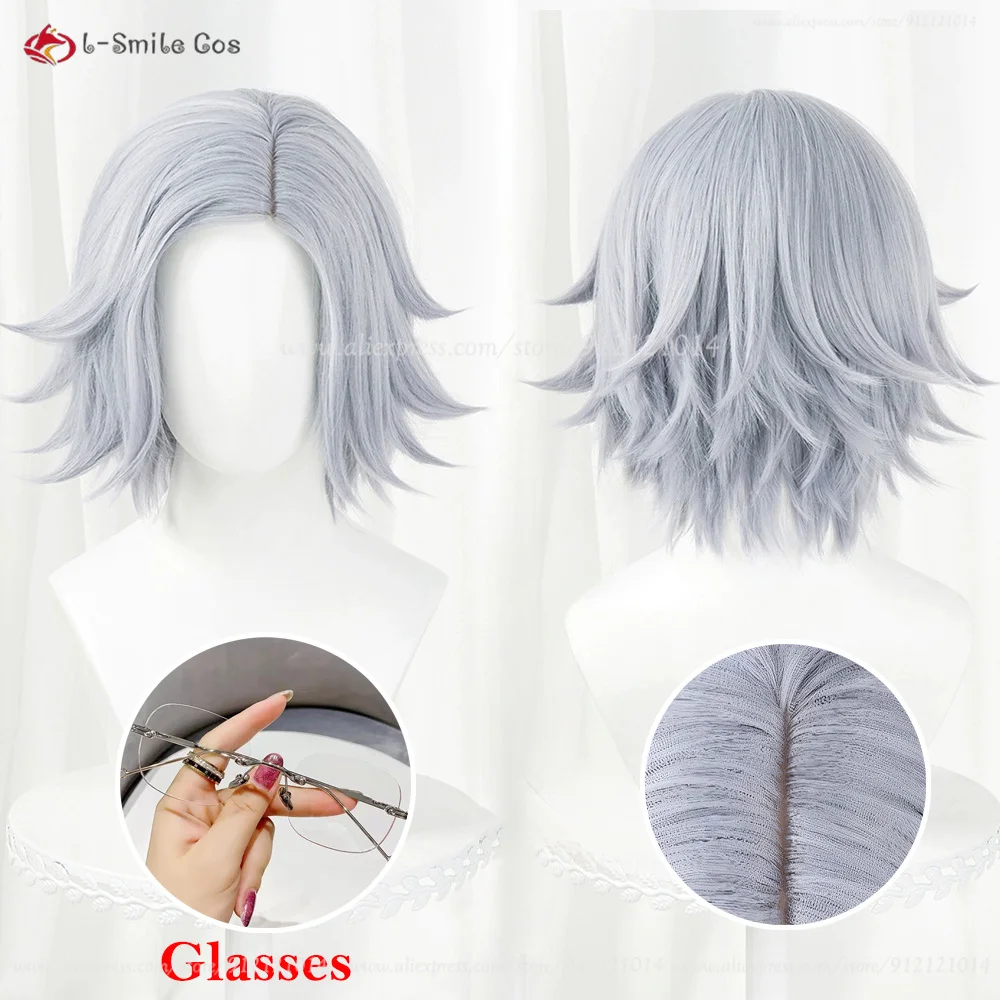 

Anime Aotsuki Eito Cosplay Wig Light Purple Gray 33cm Wigs Heat Resistant Synthetic Hair For Men Costumes Anime Cosplay Wigs