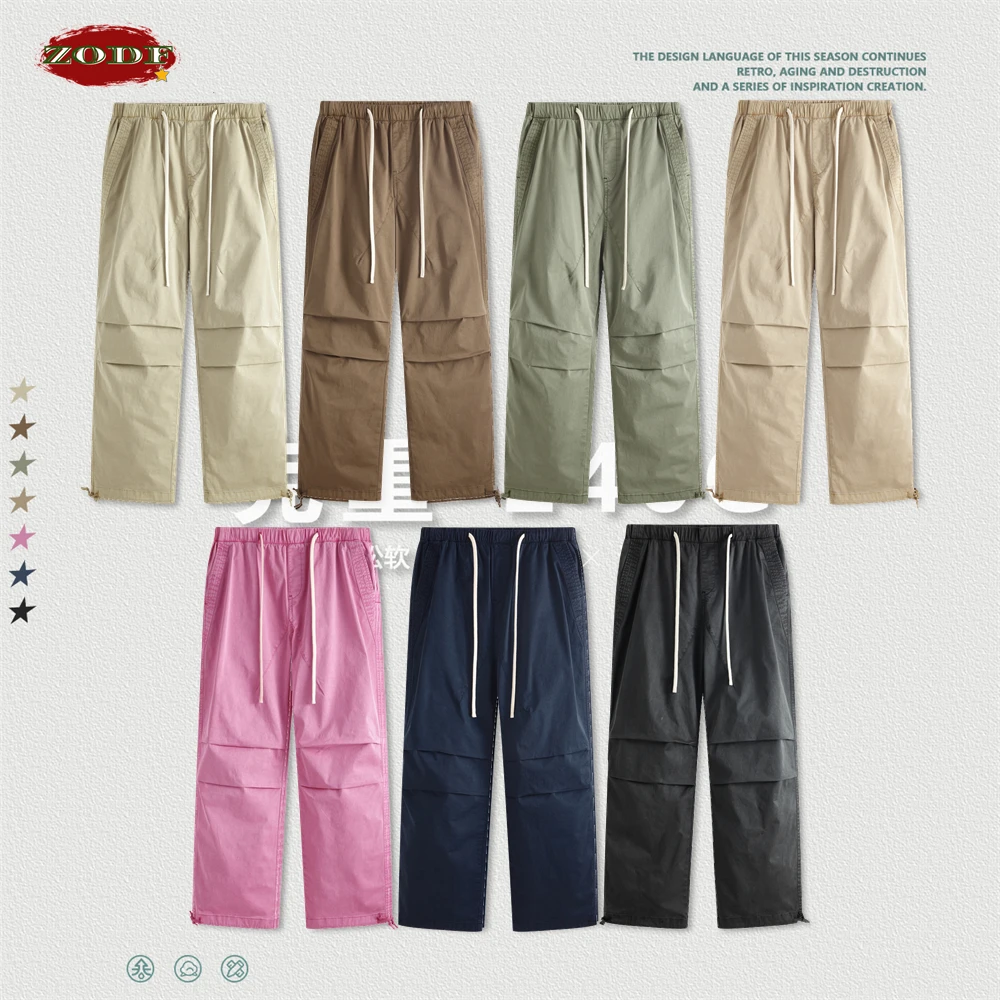 Zodf Frühling Sommer Doppel kniehose für Männer Unisex American Retro 240gsm verstellbares Bein offene Tischler hose hy0551