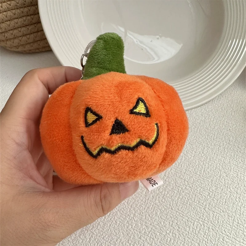 Leuke Cartoon Pompoen Pluche Pop Halloween Leuke Decoratie Cadeau Leuke Zachte Pluche Pompoen Hoofd Sleutelhanger Rugzak Decoratie Par