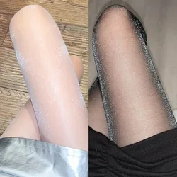 New Shiny Silk Stockings Charming Thigh High Transparent Tights Panty Stockings Slim Ultra-thin Stocking Women's Underwear