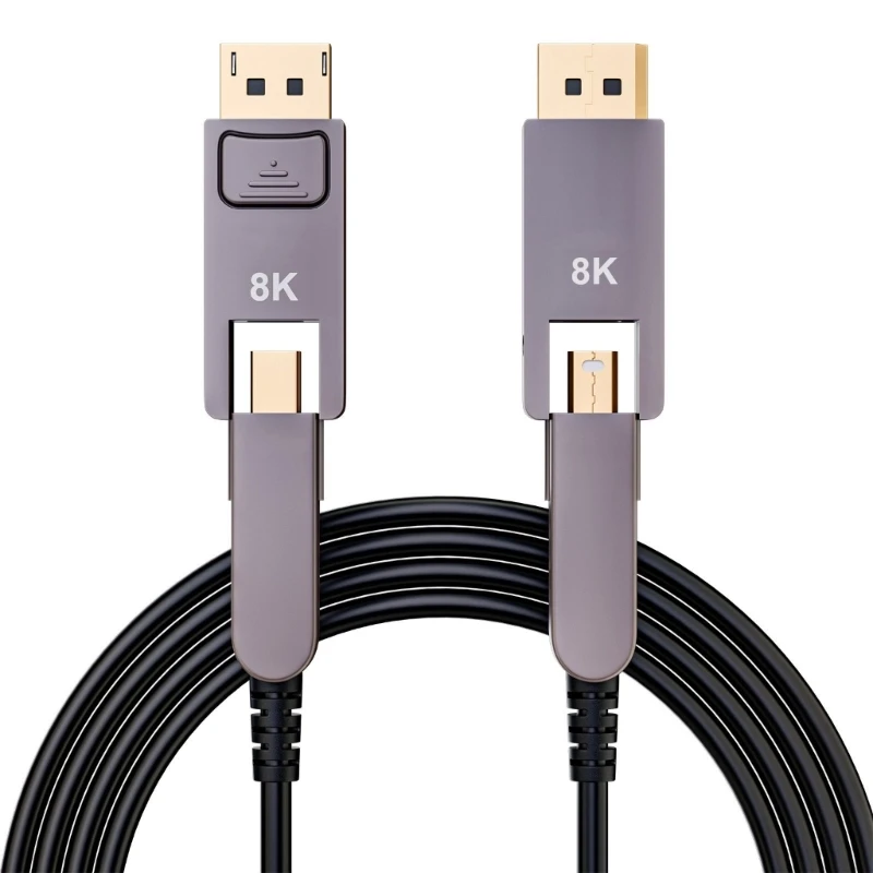 

Displayport 8K Fibre Optics Cable DisplayPort 1.4 Cable Supports 8K@60Hz 4K@144Hz Male to Male Cord for Gaming Monitors