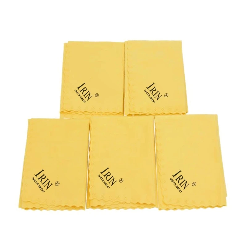 5Pcs Microfiber Cleaning Polishing Cloth Cotton Towels for Guitar Violin Ukulele