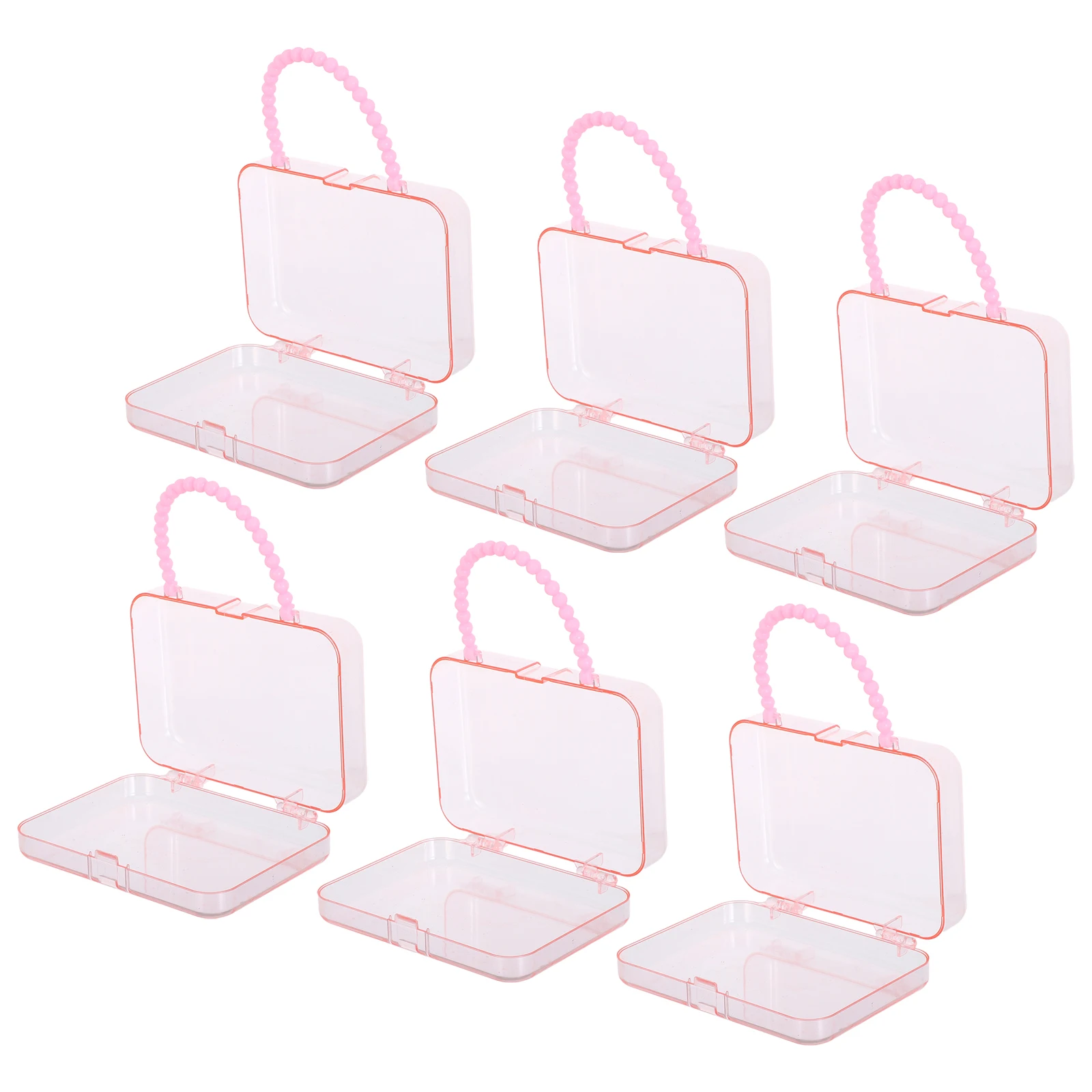 

6Pcs Pink Handbag Candy Box Plastic Stable Treat Case Party Favor Boxes Present Packaging Wedding Valentines Birthday Size