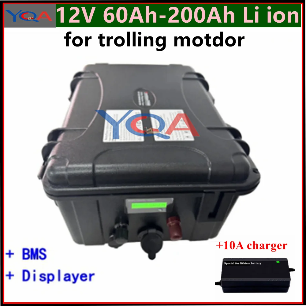 Rechargeable 12V 100ah 200ah 60Ah 80Ah 120Ah 150ah 180ah Lithium Ion Battery for Trolling Motor Boat Propeller RV+Charger