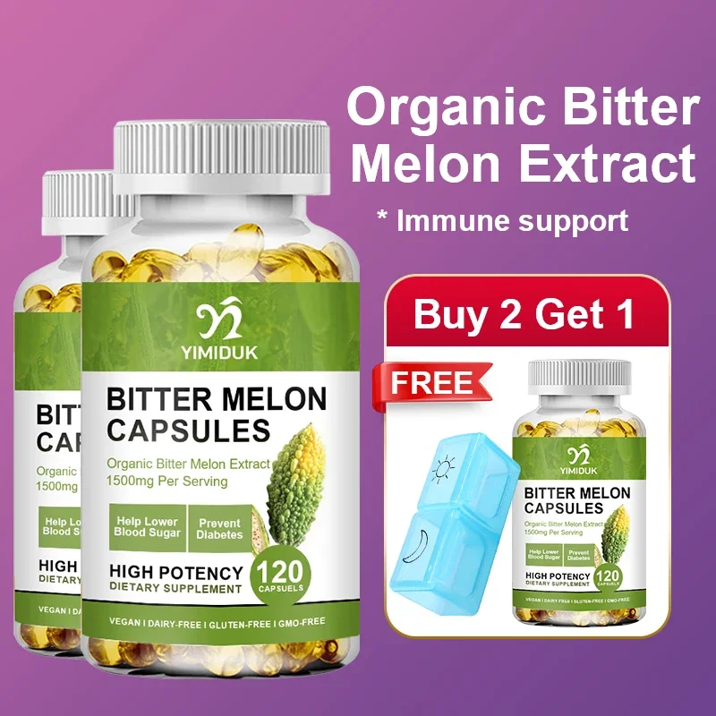 YIMIDUK Organic Bitter Melon Supplement, Supports Post-Meal Glucose Control, Pancreatic Function & Long-Term Metabolic Health