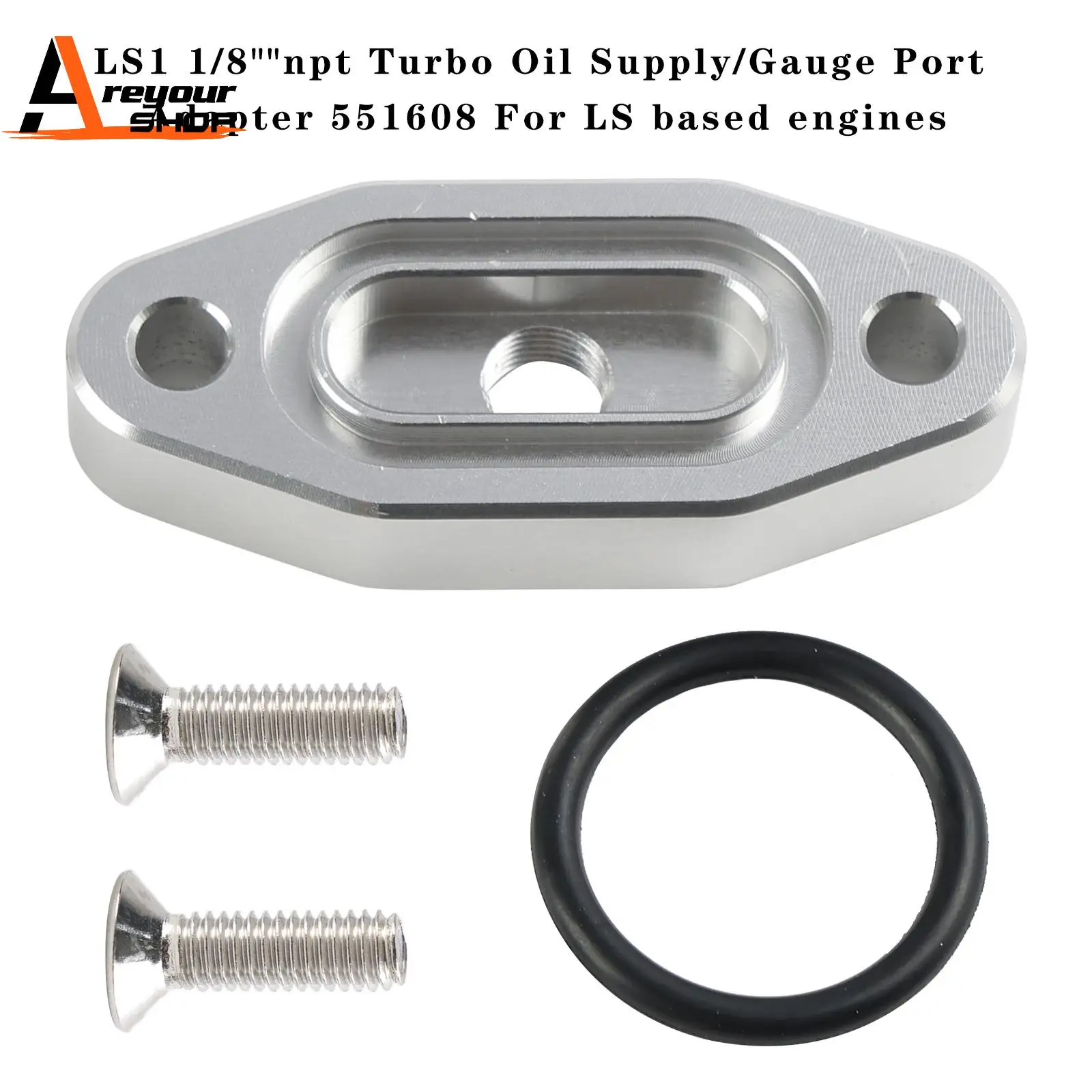 LS1 1/8"npt Turbo Zasilanie olejem/adapter portu wskaźnika 551608   dla silników oparty LS
