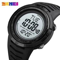 SKMEI Multifunctional World Time Compass Countdown Sport Watches Men Back Light Digital Wristwatch 50M Waterproof 3 Alarms Clock