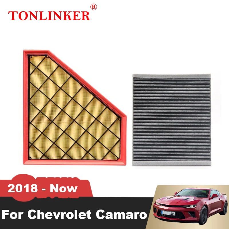 

TONLINKER Car Air Filter Cabin Filter 2Pcs Set For Chevrolet Camaro 2.0AT LTG 2018 2019 2020 2021- OEM 20857930 13503675