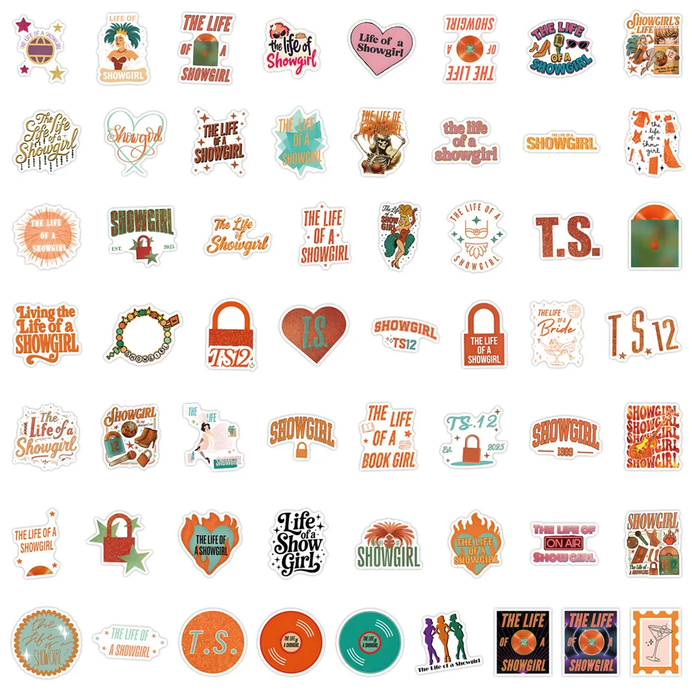 55pcs Album The Life of a Showgirl Stickers Waterproof Graffiti Phone Case Skateboard Laptop Decoration Decals Toys Gifts