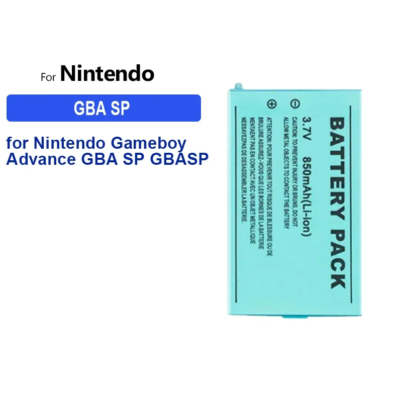 850mAh Handheld Game Console Battery for Nintendo Gameboy Advance GBA SP, Model GBA SP