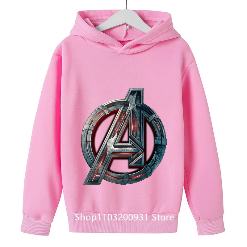 2024 New Marvel Avengers Spring/Summer Hoodie Kids Cotton Hipster Student Boys And Girls Hoodie Clothes Party