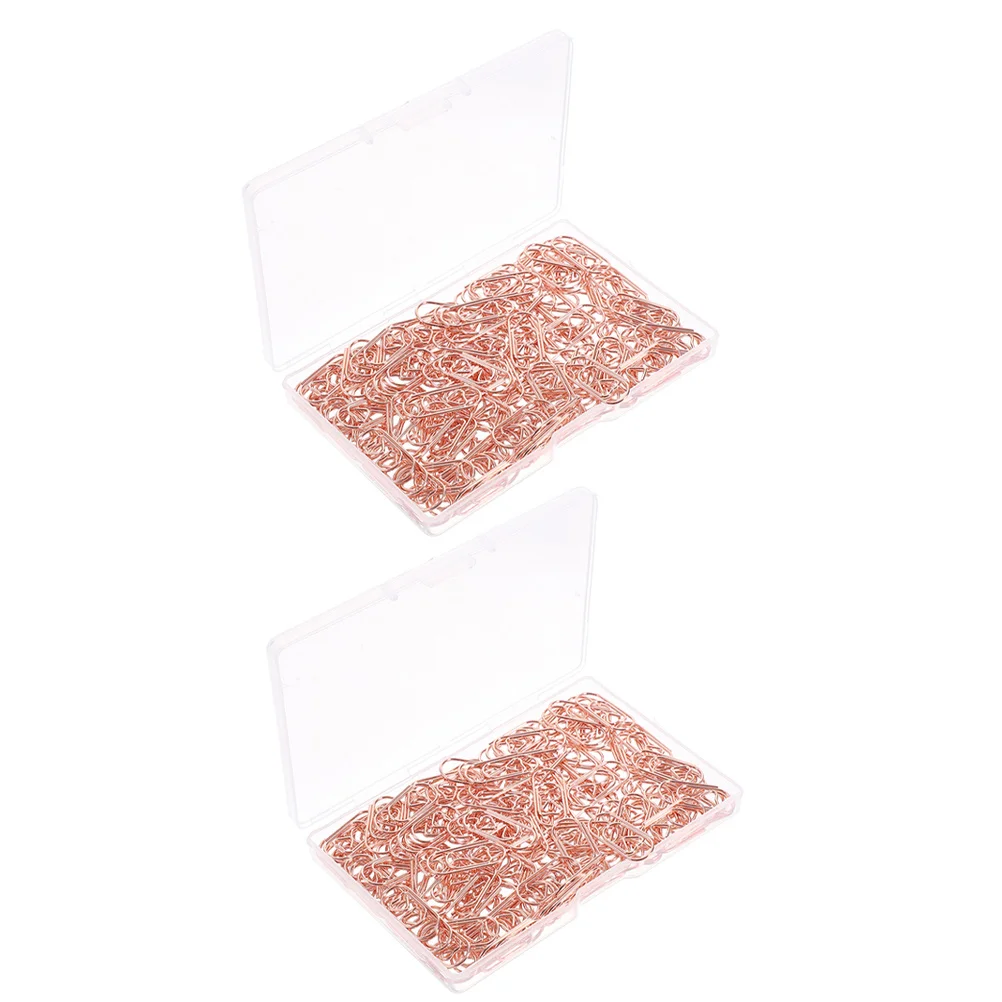 

Cute Love Paper Clip Office Decor Clips Small Double Sided Mini Rose Gold Iron Creative