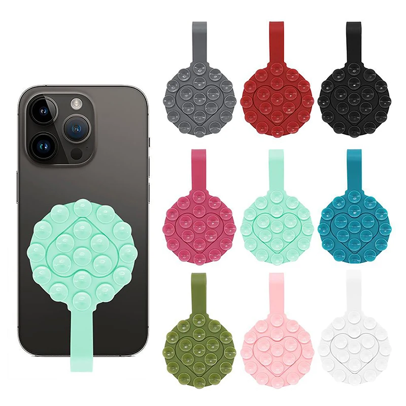 1PC Phone Wall Mount Fixed Pad Round Double Side Silicone Suction Cup Pad For Mobile Phone Fixture Suction Cup Backed Sucker Mat