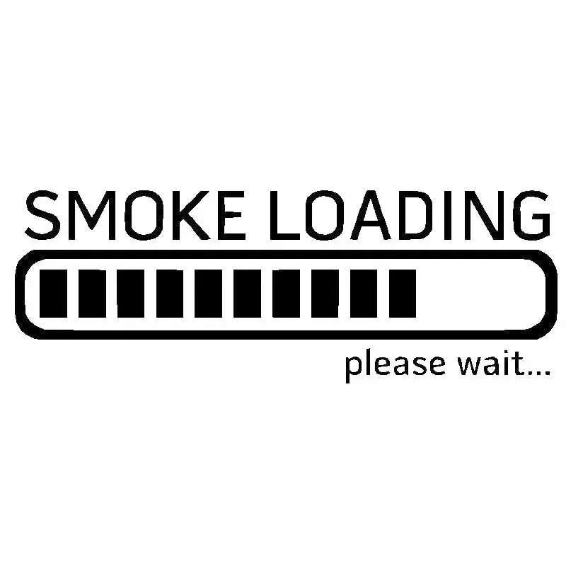 Smoke Loading Please Wait Vinyl Decal Creative Car Sticker Truck Diesel Powerstroke Black/Silver,15cm*5cm