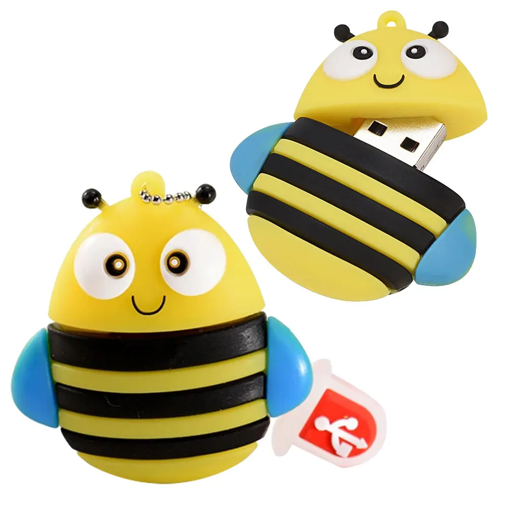 Unidad Flash USB de animales de dibujos animados, 4gb, 8gb, 16gb, 32gb, 64gb, tarjetas de memoria USB 2,0, Mini unidad de bolígrafo de 128gb, abeja, zorro, búho para niños